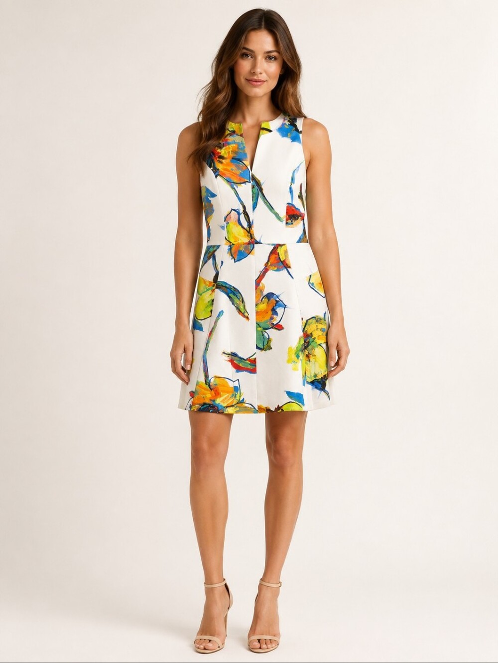 Milly Abstract Floral Fit & Flare Mini Dress Size 8